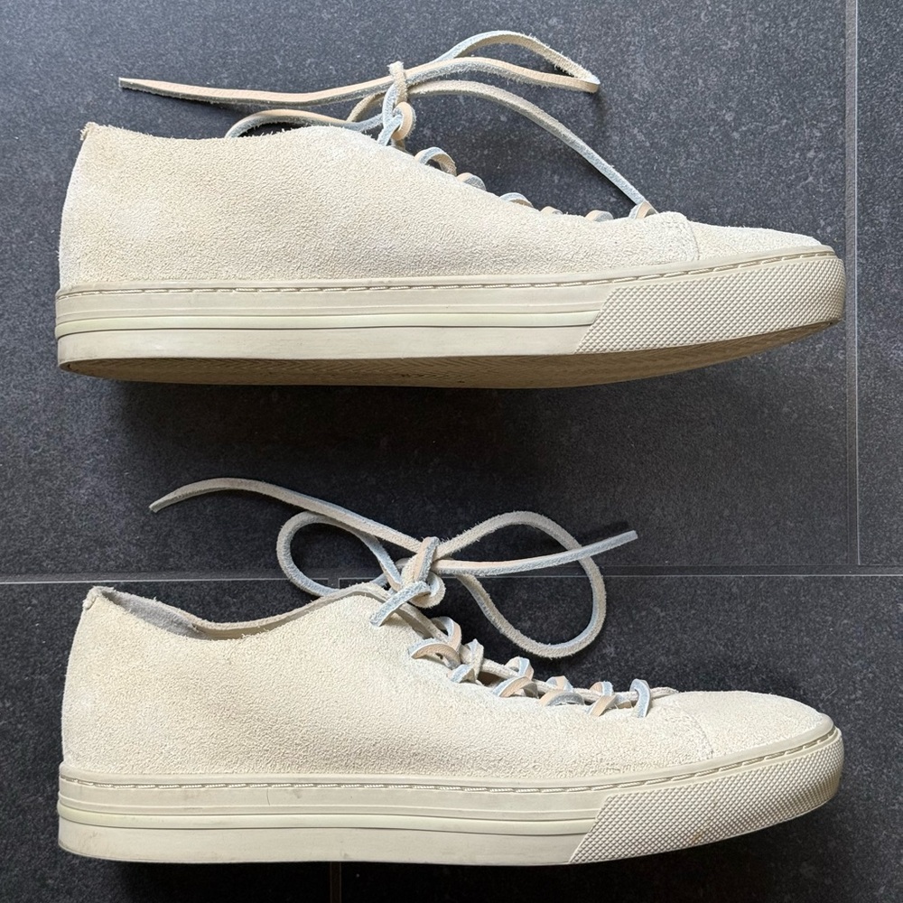 Vince Collin’s Cream Suede Sneakers